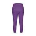 thumbnail image 5 of Delayuji Wide Leg Sweatpants Women Business Casual Pants for Women Plus Size Yoga Leggings Casual Elastic Waist Cropped Pants Knee Length Workout Xxxl Purple, 5 of 9