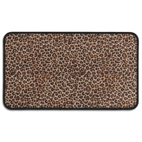 Brown and Black Leopard Print Door Rugs,Washable Non Slip Door Mats Indoor,Decorative Door Mats,Entry Mat Indoor for Entrance,Bedroom,Kitchen,Bathroom,30"x17"