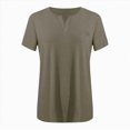 thumbnail image 5 of Towmus Plus Size Tops for Women Solid Color T Shirts Plain Basic Tees Short Sleeve Crewneck Shirts Yellow M-5XL, 5 of 5