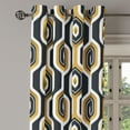 thumbnail image 3 of Ambesonne Geometric Grommet Curtain, Modern Hexagon Stripe Art, 50"x108", White and Earth Yellow, 3 of 5