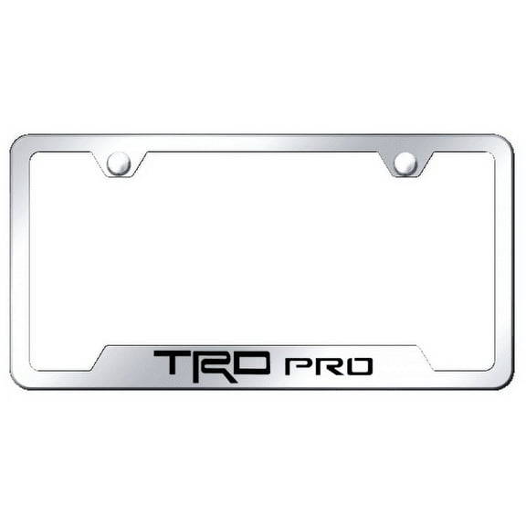 Toyota TRD Pro Logo Mirrored Chrome Notched License Plate Frame Official License