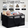 thumbnail image 3 of Heavy Duty Extra Large Moving Bags, 4-Pack, Foldable Storage Boxes with Reinforced Handles and Zippers, Black, 3 of 7
