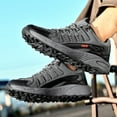 thumbnail image 6 of Mens Hiking Shoes Outdoor Lightweight Non-slip Breathable Sneakers Trekking Waterproof Comfortable Off-Road Shoes Gray 9 US, 6 of 7