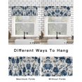 thumbnail image 4 of Navy Blue Peony Curtain Valance for Windows/Living Room/Kitchen/Bathroom/Café, Short Rod Pocket Tier Curtain Window Treatment Panel Retro Floral Botanical Blossom Topper Curtain 60''x18'', 4 of 6