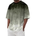 thumbnail image 2 of Mens Gradient Tie Dye Short Sleeve T Shirt Summer Loose Fit Casual Beach Crew Neck Tees Green L, 2 of 5