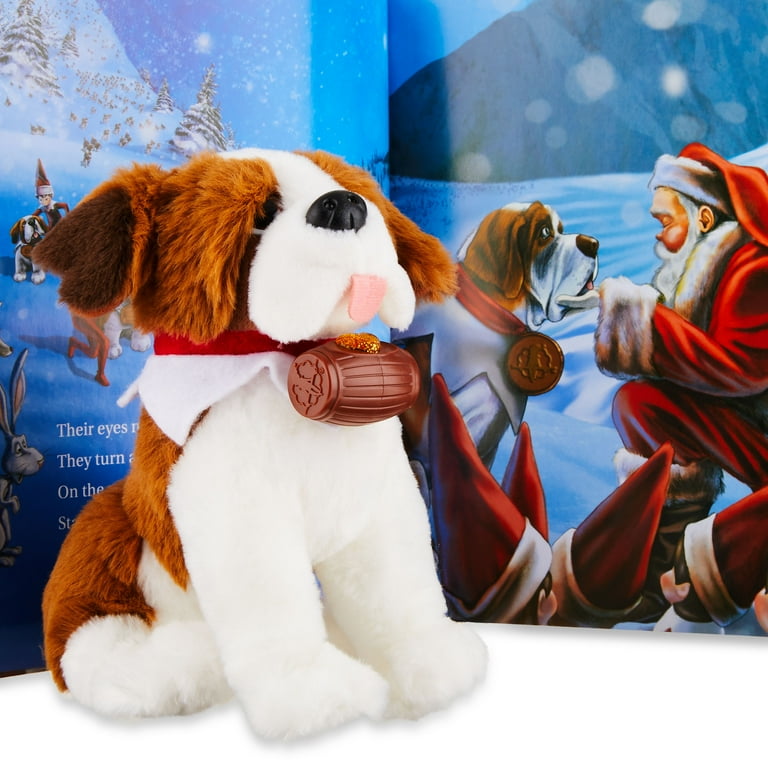 Elf Pets Bernard Puppy Plush Storybook Set, Includes Barrel