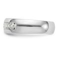 thumbnail image 3 of Solid 14K White Gold Five Stone Diamond Channel Set Wedding Band Ring Size 8.5 (.765 cttw.), 3 of 8