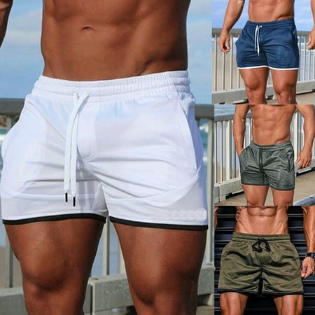 Mens Fitted Shorts Bodybuilding Workout Gym Running Tight Lifting Shorts 2019 Summer Men Solid Color Basic Sports