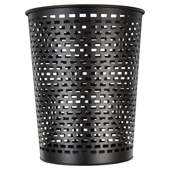 Mainstays Black Metal Wastebasket