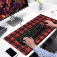thumbnail image 2 of Long Mouse Pads for Desk,Red and Black Christmas Plaid Pattern Desk Mats on Top Of Desks, Desk Mouse Pad Extra Large with 3mm Non-Slip Base and Stitched Edge for Gaming,Office,Work,Home 31.5x15.7in, 2 of 5