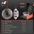 thumbnail image 2 of A-Premium 11.09 inch(281.69 mm) Rear Drilled and Slotted Disc Brake Rotors + Ceramic Pads Kit Compatible with Select Honda Models - CR-V 2002 2003 2004 L4 2.4L, 6-PC Set, 2 of 8