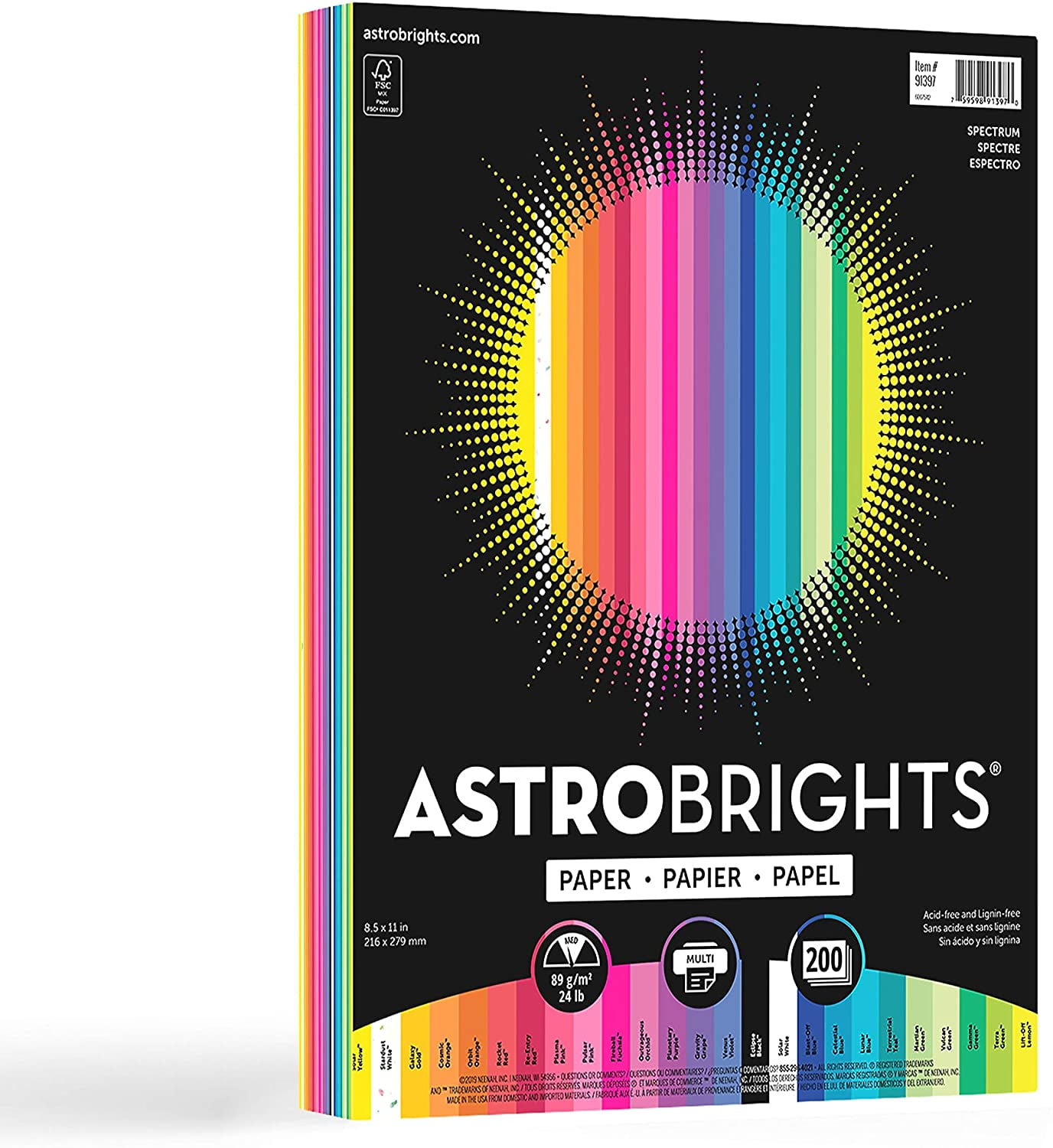 Astrobrights 24396488 Astrobrights Color Paper 8 5 Inch X 11 Inch 24 Lb 89 Gsm Sold As 200 Pack By Visit The Astrobrights Store Walmart Com Walmart Com