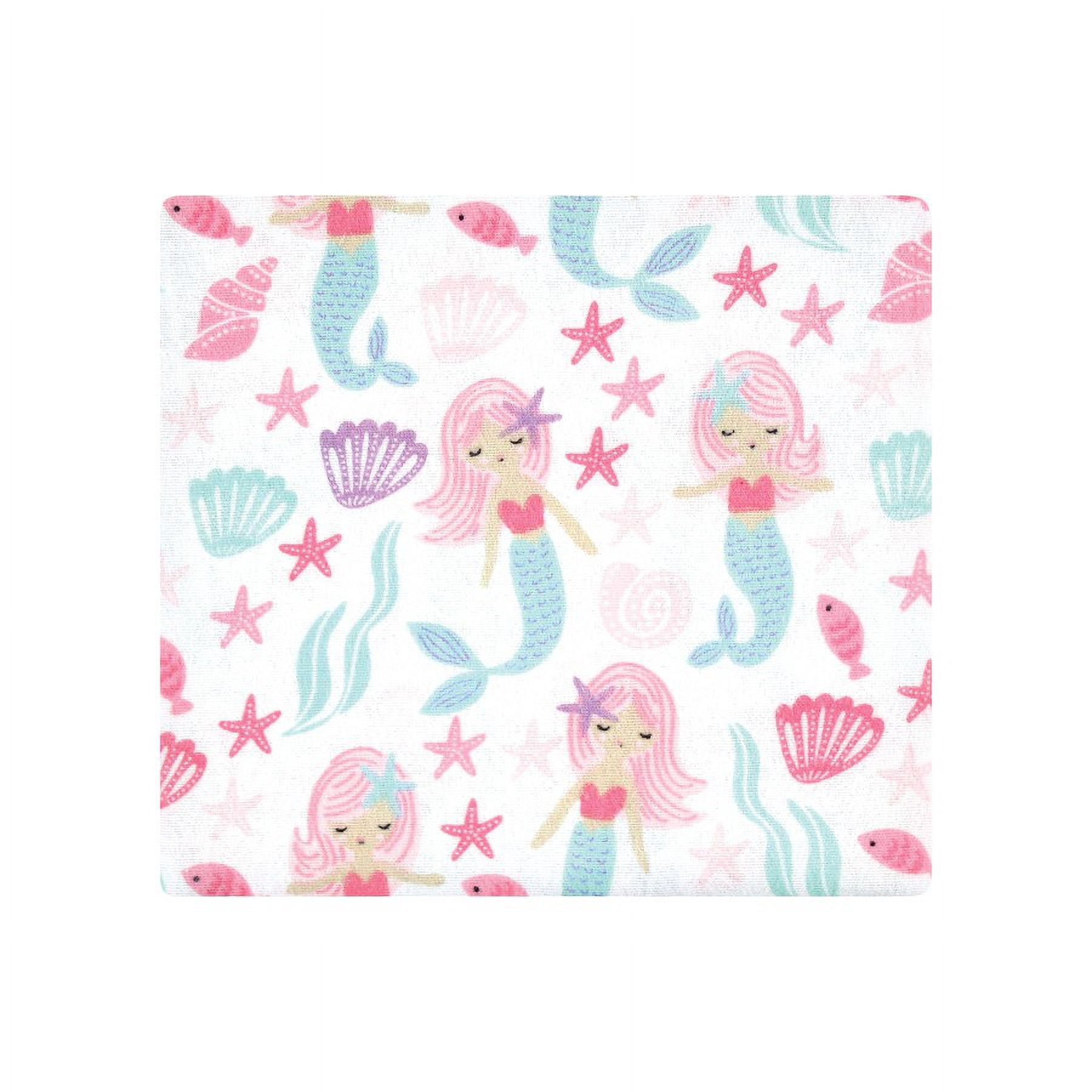 Hudson Baby Unisex Baby Cotton Poly Flannel Receiving Blankets Bundle, Mermaid, One Size
