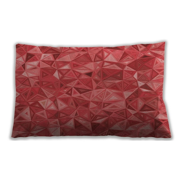 Ahgly Company Patterned Outdoor Rectangular Valentine Red Lumbar Throw Pillow, 13 inch by 19 inch