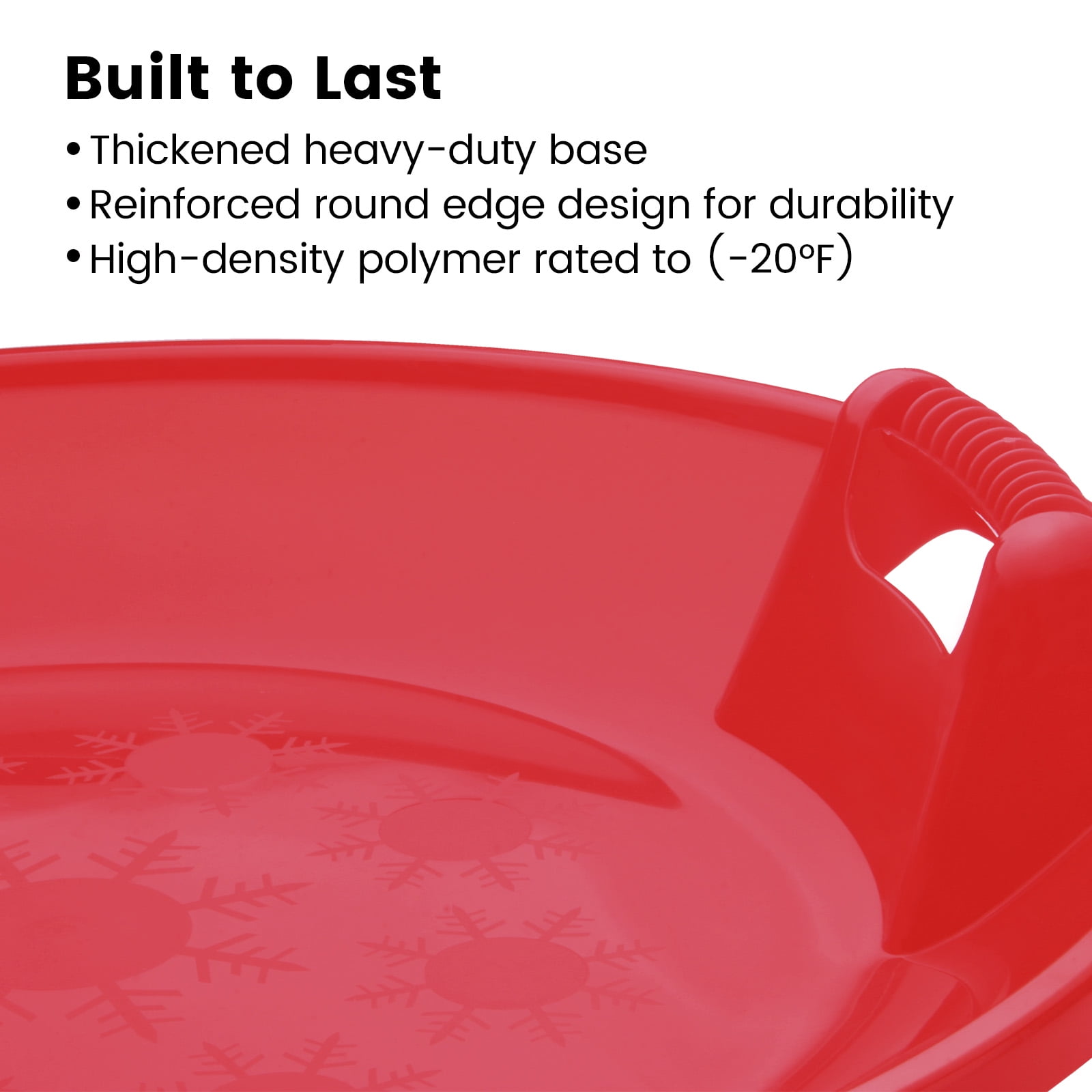 Gamexcel 2 Pack Round Flying Saucer Disc Racer Snow Sled Toboggan, for Ages 4 and Up, 25 Inch Diameter, Red