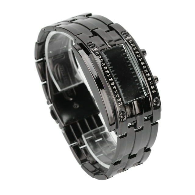 LED Watch, LED Electronic Watch Strong Stereoscopic Effect Waterproof Convex Arc Structure For Men For Everyday Wear Black L
