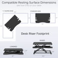 thumbnail image 4 of VIVO White Height Adjustable 38" Standing Desk Monitor Riser, Sit Stand Tabletop, 4 of 8