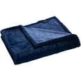 thumbnail image 2 of Chaps Plush Bed Blanket with Faux Fur Reverse - Full/Queen 90 X 90, Blue, 2 of 5