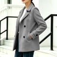 thumbnail image 6 of Riecok Pea Coats for Women Long Sleeve Button down Jackets Lapel Collar Overcoat Warm Casual Winter Outerwear XL, 6 of 6
