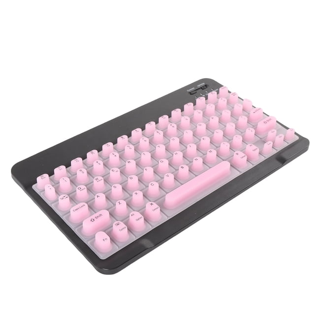 Wireless Keyboard, Ultra Slim Portable Keyboard with Silicone Protective Cover, Rechargeable Mechanical Gaming Keyboard for PC, Laptop, Tablet, Computer, Phone