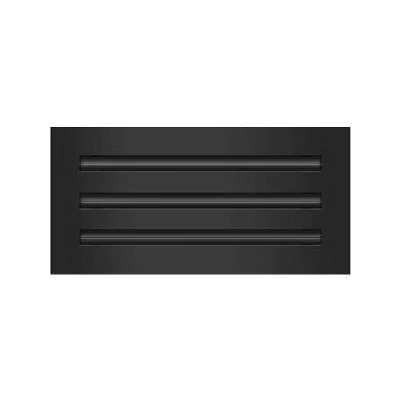 BUILDMART - 14x6 Modern AC Vent Cover - Decorative Black Aluminum Air Vent - Standard Linear Slot Diffuser - Heating and Cooling Register Grille for Ceiling, Walls & Floors - Texas Buildmart
