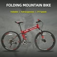thumbnail image 5 of Folding Mountain Bike Eurobike G4 Full Suspension 17 inch Frame 26 Inch Wheels 21 Speed Dual Disc Brakes Foldable Bicycle Bikes for Adults and Teens Red, 5 of 10