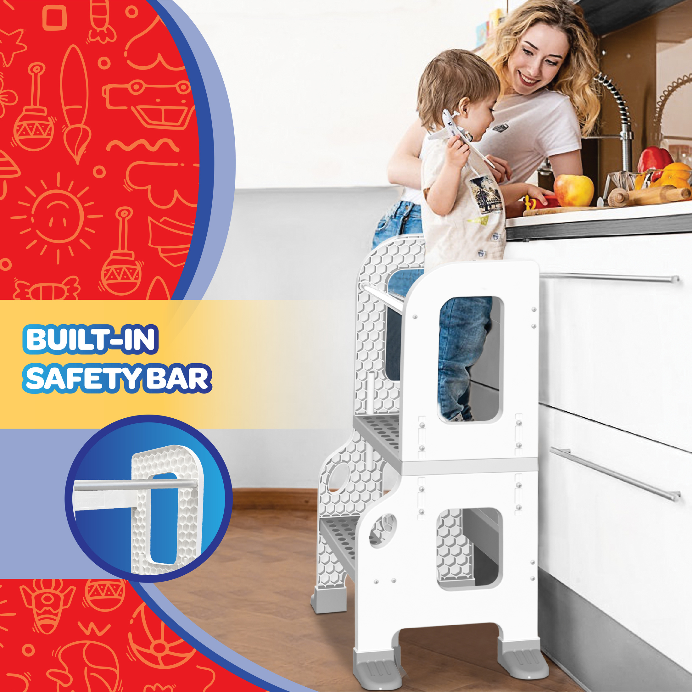 CORE PACIFIC Kitchen Buddy 2-in-1 Stool for Ages 1-3 safe up to 100 lbs. - image 3 of 7