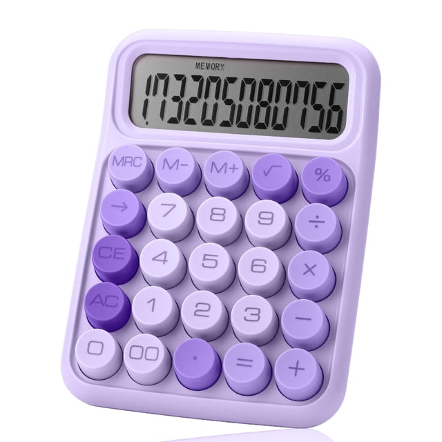 Calculadora Mr. Pen - Interruptor mecánico (12 dígitos), color morado