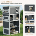 thumbnail image 2 of TPHORK Large Catio Outdoor Cat Enclosure, Wooden Cat Cage Indoor Cat House Playpen for Multiple Cats with Waterproof Roof,Platforms, Resting Box, Bridges, Hammock, Ladder,76"L x 36"W x 69"H(White), 2 of 8