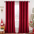 thumbnail image 1 of Cortinas navideñas de terciopelo rojo MIULEE, 132 x 274 cm, juego de 2, 1 of 7