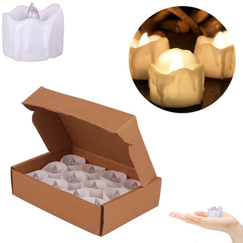 Timer Tea Lights, Flameless Flickering Auto Tea Lights Battery Operated