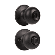 Brinks Interior Locking Privacy Ball Style Doorknob, Matte Black Finish
