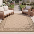 thumbnail image 3 of Safavieh Courtyard Gaus Oriental Indoor/Outdoor Area Rug, Natural/Olive, 6'7" x 9'6", 3 of 10