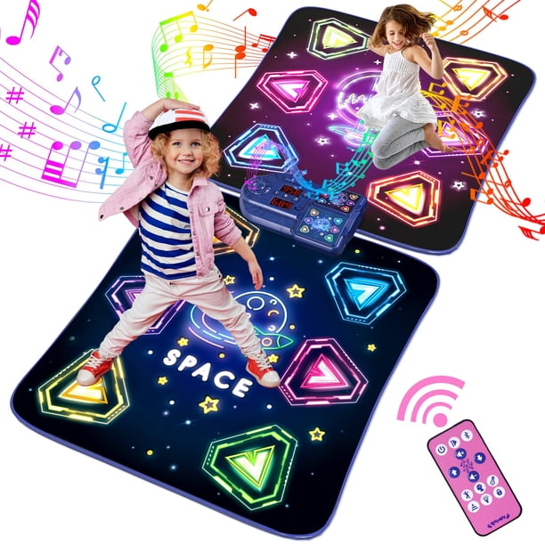 Tapete de baile TooLion para 2 jugadores con 12 botones iluminados y 5 juegos