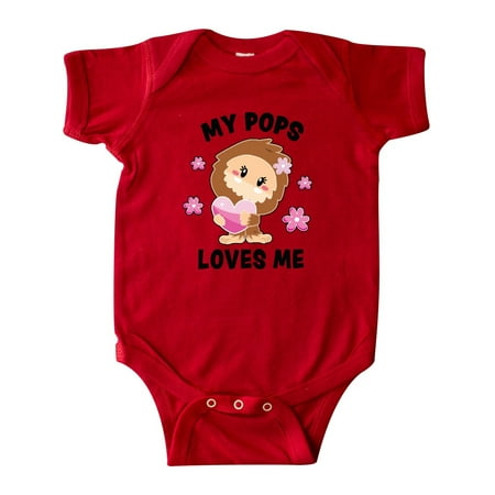 

Inktastic My Pops Loves Me with Bigfoot Gift Baby Girl Bodysuit