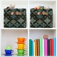 thumbnail image 6 of Storage Basket Bohemian Tile Foldable Canvas Laundry Baskets Bin Waterproof Inner Layer with Sturdy Handles for Toy Nursery Blanket Clothes 1 Pack, 6 of 7
