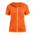 thumbnail image 4 of Short Sleeve Hoodies for Women Summer Fall Lightweight Zip Up Sweatshirt with Pockets Casual Jacket Outerwear, 4 of 7