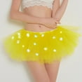 thumbnail image 4 of FRSASU Women's Light-Up Rainbow 5-Layer Mesh Tutu Skirt Ballroom Skirts Rave Glow Dance Ballet Skort Yellow, 4 of 5