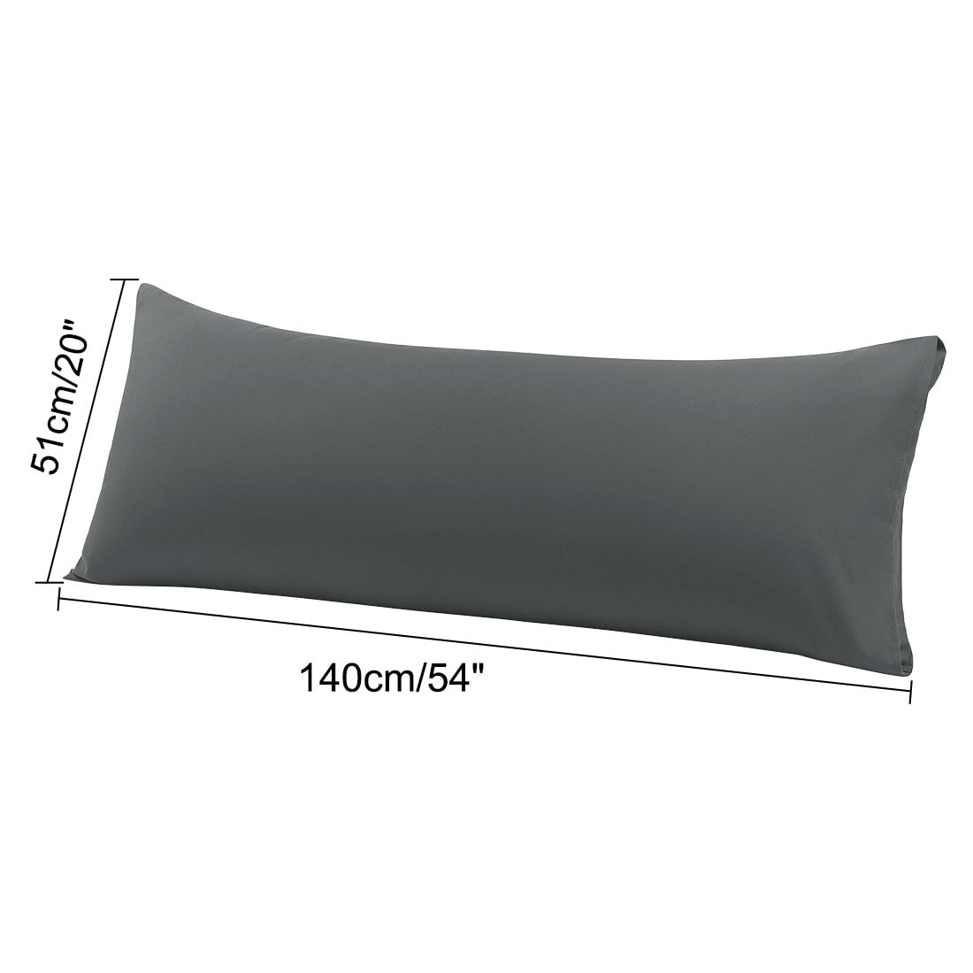Unique Bargains 2-Piece Microfiber Body Pillow Covers, 20" x 54", Grey