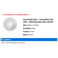thumbnail image 2 of Front Brake Rotor - Compatible with 2003 - 2005 Mercedes-Benz ML350 2004, 2 of 2