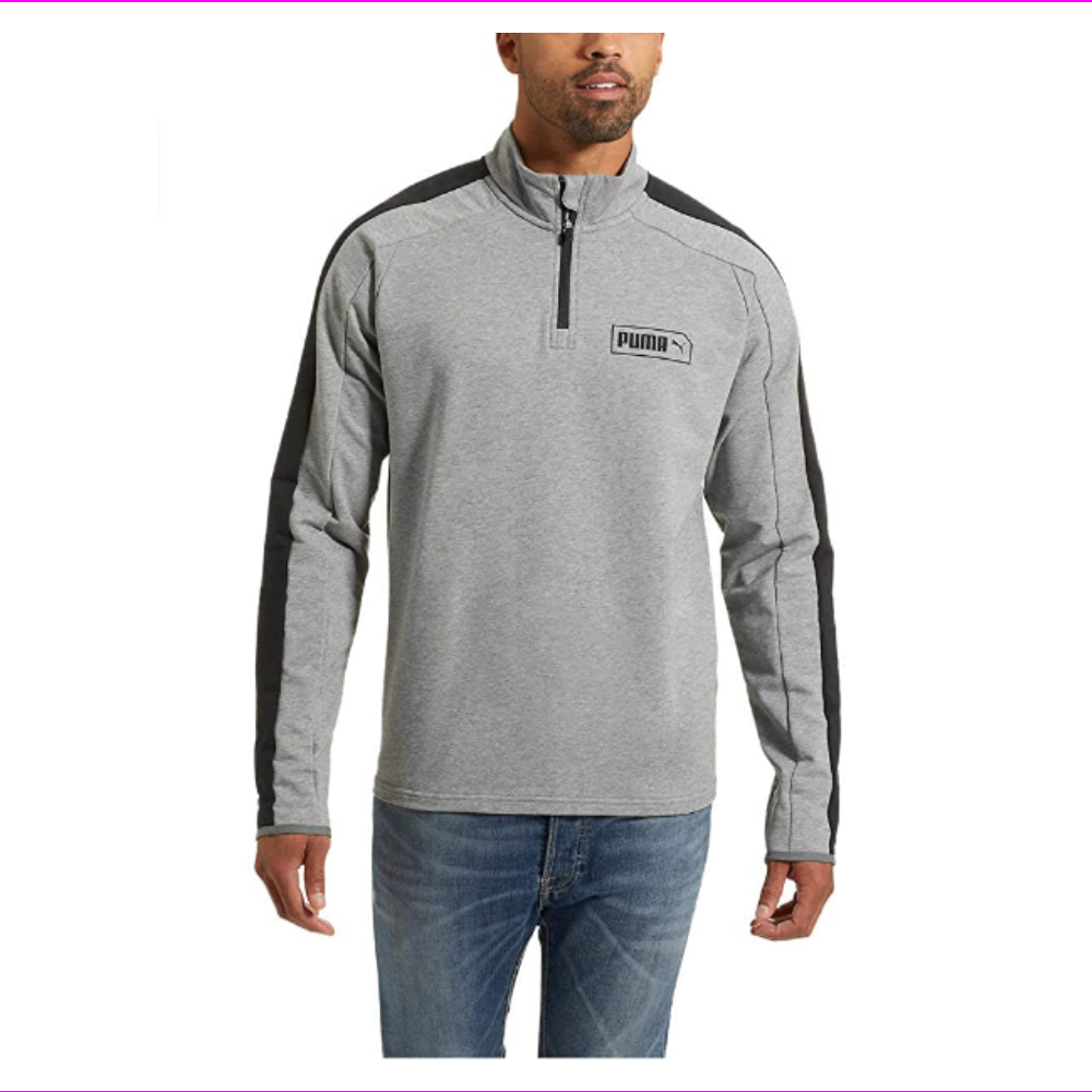 puma essentials quarter zip top mens