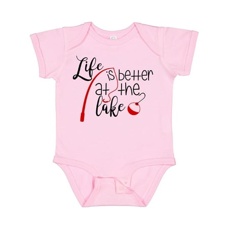 

Inktastic Life is Better at the Lake Fishing Pole with Bobber Gift Baby Boy or Baby Girl Bodysuit