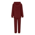 thumbnail image 5 of Sweatsuits for Women 2 Piece Outfits Solid Color Casual Crew-Neck Long Sleeved Trousers And Tight-Waist Hoodie Suit, 5 of 8
