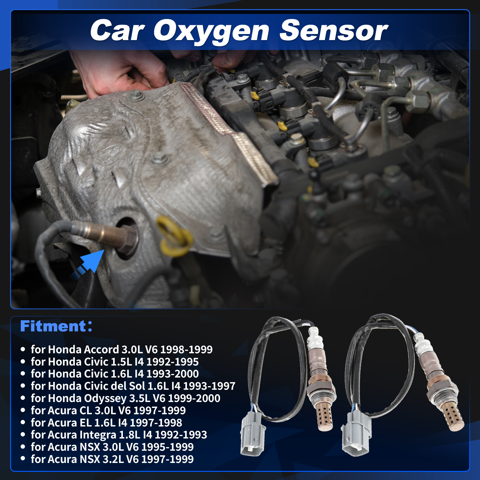 Unique Bargains 2Pcs Oxygen Sensor for Honda Accord 1998-1999