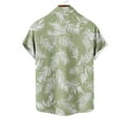 thumbnail image 6 of ZRGHAOYLQ Men Hawaiian Shirts Short Sleeve Casual Button Down Palm Leaf Graphic Tees Trendy Beach Holiday Casual Shirts Plus Size Lapel Collar Tshirts, 6 of 6