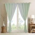 thumbnail image 4 of Greyish White and Sage Curtains for Bedroom,Rainbow Ombre 30%-50% Blackout Curtains Aesthetic Living Room Decor,Gradient Colorful Curtains & Drapes Abstract Window Curtain, 4 of 6