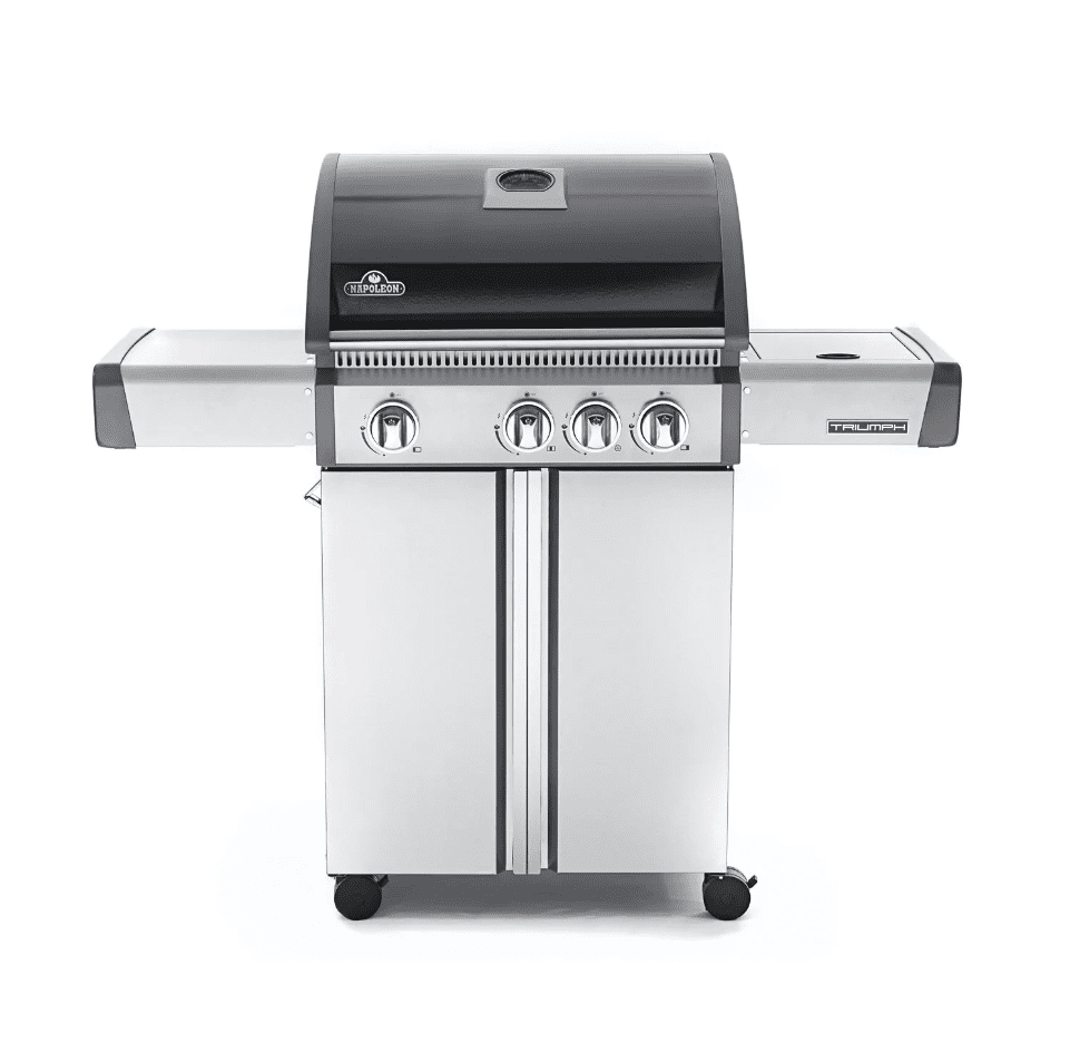 Napoleon Triumph 410 Lp Gas Grill With Side Burner Black With Cover Walmart Com