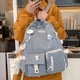 thumbnail image 5 of Mochila Casual Mujer Moda Mochilas Escolares con Medalla Colgante para Deporte Azul, 5 of 9