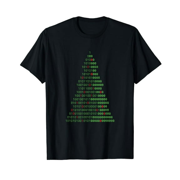 Funny Binary Christmas Tree Computer Programmers and Geek T-Shirt