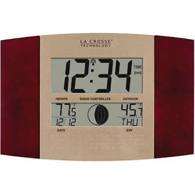 Atomic Wall Clock With Outdoor Temperature By La Crosse 12 2 Inches Wide Com Atomic Wall Clock With Outdoor, Atomic Digital Clock With In Outdoor Temperature